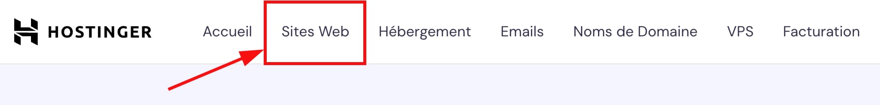 La section Sites Web chez Hostinger