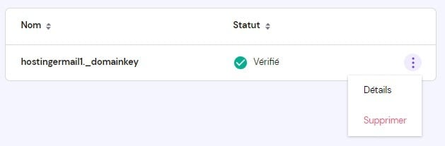 Gestion des enregistrements DKIM personnalisés sur hPanel dans Hostinger