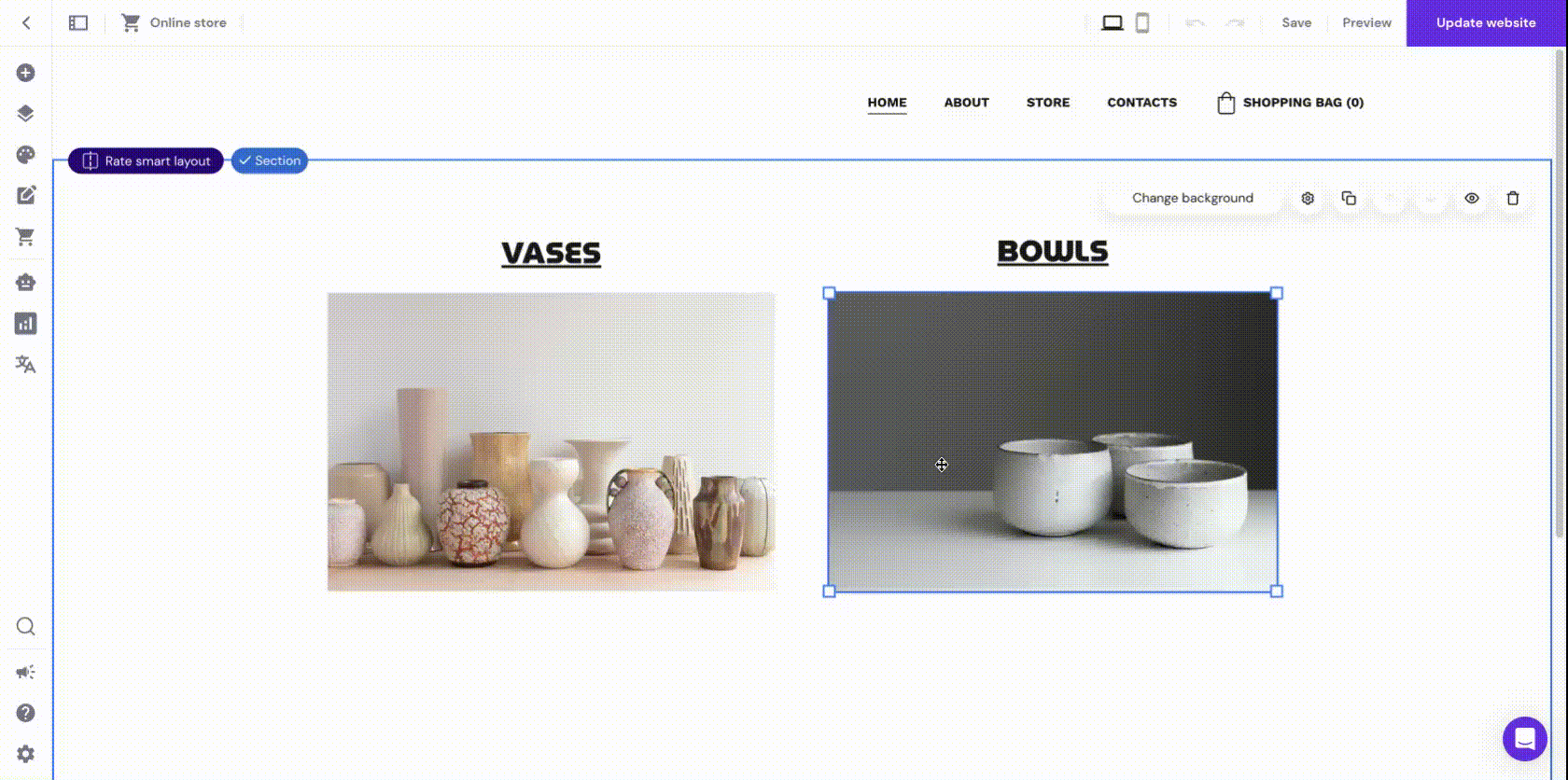 Utiliser des éléments du site web pour illustrer les sous-catégories et relier ces éléments aux pages de sous-catégories de produits