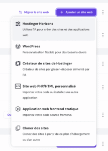 Créer un site sur Hostinger