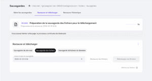 Téléchargement de la sauvegarde du site