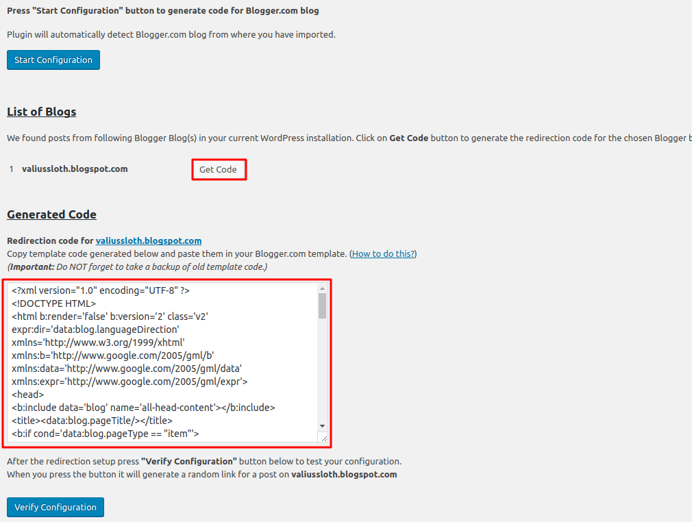 code redirection blogger wordpress