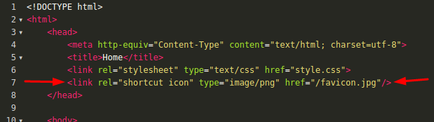 ajouter un code pour ajouter un favicon sur le site