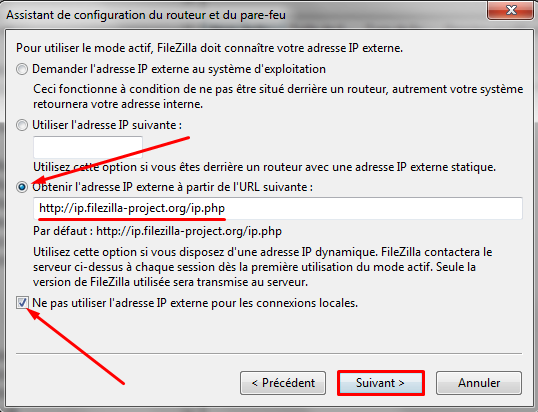 adresse ip externe filezilla