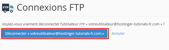 cpanel deconnecter l'utilisateur