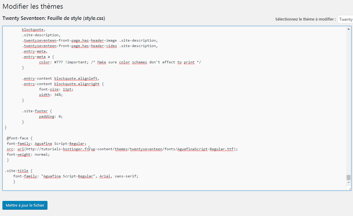 editeur css theme wordpress