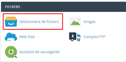 gestionnaire fichiers cpanel