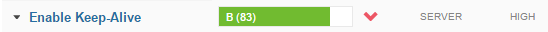 résultats-test-keep-alive-gtmetrix résultats de test keep-alive sur gtmetrix après l'analyse du site