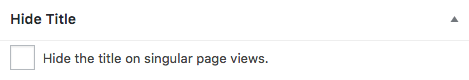 hide page title wordpress option