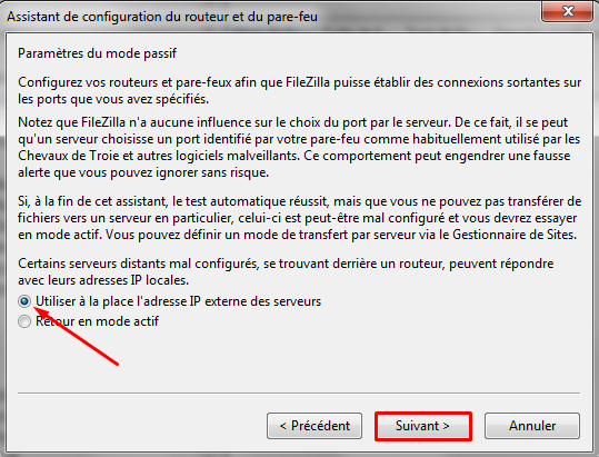 utiliser ip serveur filezilla
