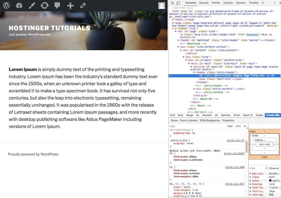 wordpress titre cache