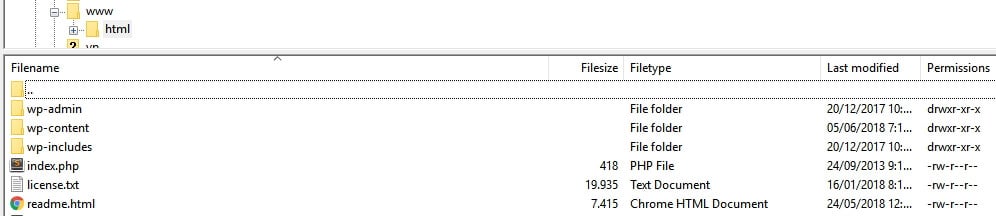 dossier racine sur ftp