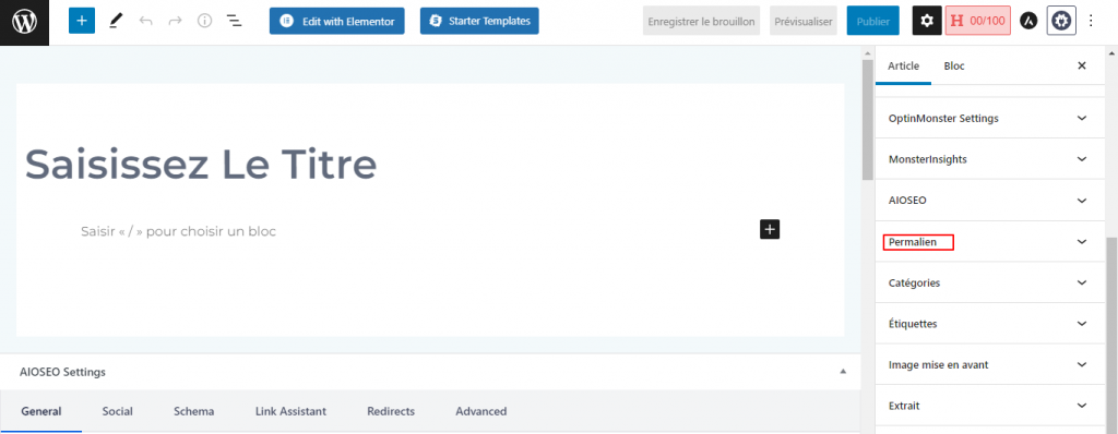 permalien_section modifier permalien sur gutenberg