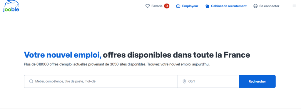 Landing page de Jooble