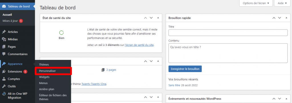 Ouvrir-le-personnalisateur-de-thème-sur-wordpress Ouvrir le personnalisateur de thème sur wordpress