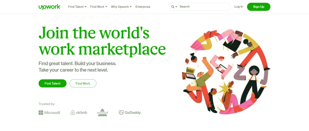 Landing page de Upwork