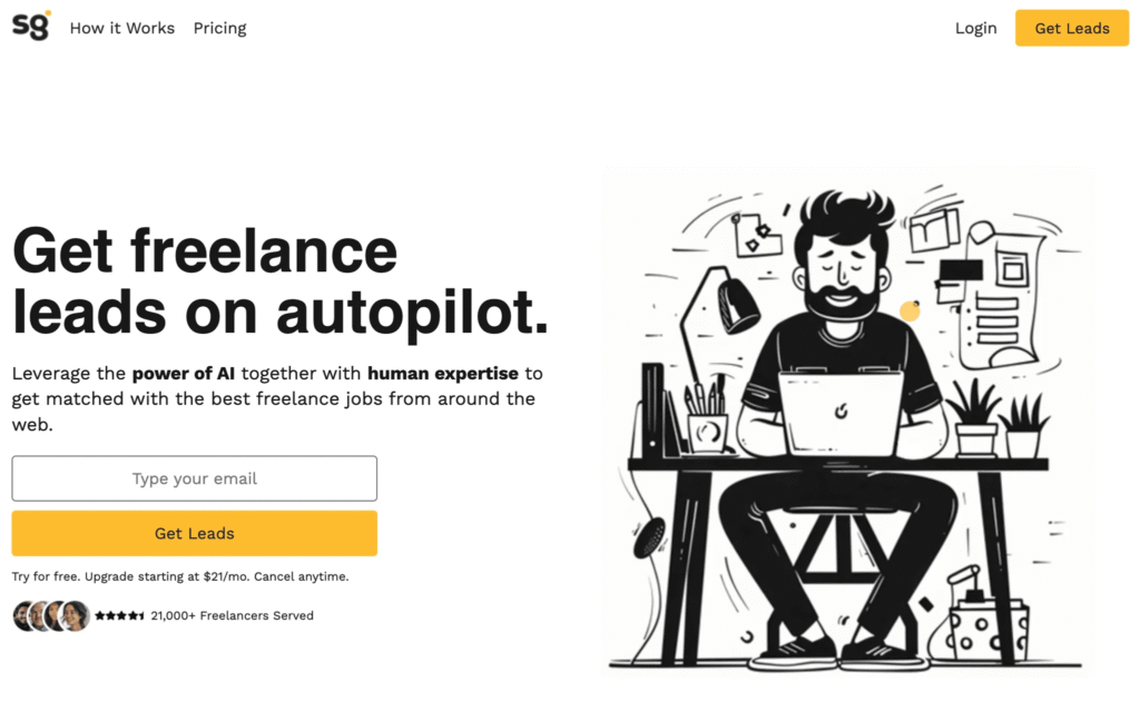 Landing page de SolidGigs