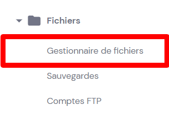 L'emplacement du gestionnaire de fichiers de Hostinger dans le tableau de bord hPanel