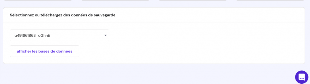 Voir les backups sur hPanel 