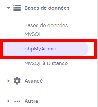 Sélectionner-base-de-données-PHPmyAdmin-hPanel Sélectionner la base de données PHPmyAdmin sur hPanel