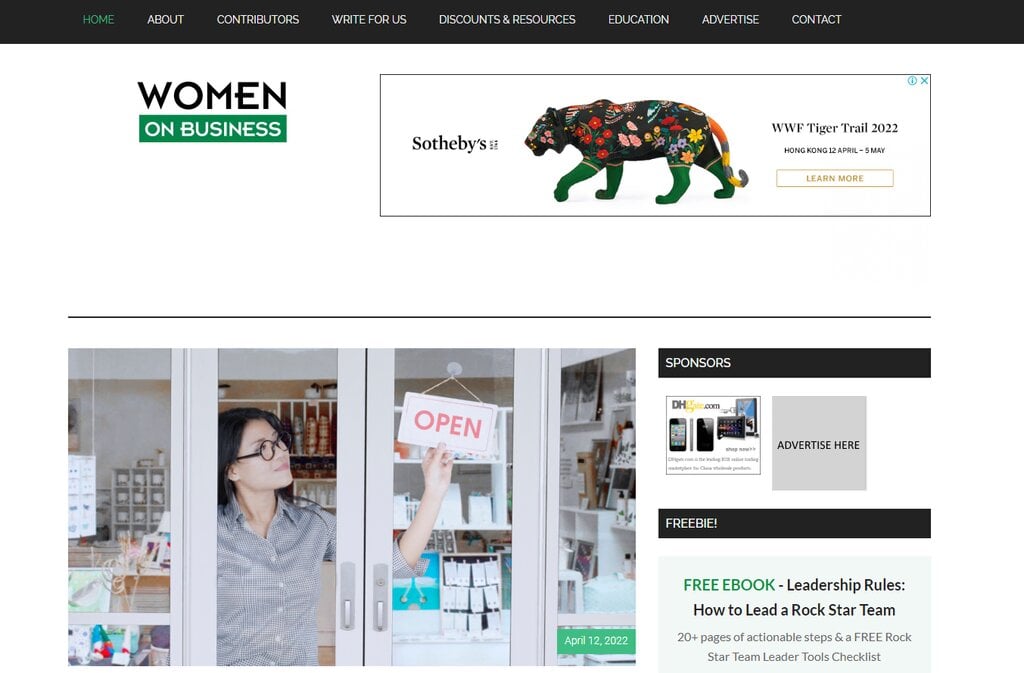 Women-on-Business Capture d'écran du site Women on Business