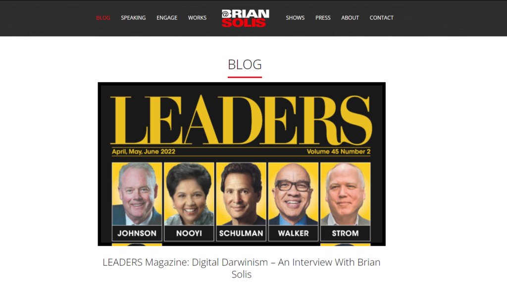 blog-de-Brian-Solis Capture d'écran du blog de Brian Solis