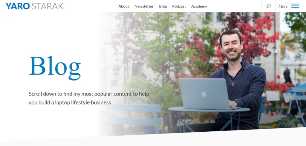 site-de-Yaro-Starak Capture d'écran du site de Yaro Starak