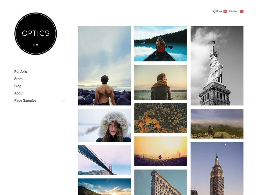 optics Thème WordPress Optics pour portfolio