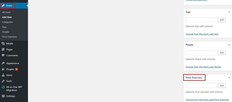 Floor-exercise-nouvelle-taxonomie " Floor exercise " nouvelle taxonomie sur l'éditeur visuel