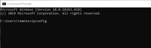 ipconfig-sur-invite-de-commandes Invite de commande Windows avec entrée ipconfig