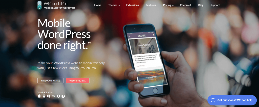 Plugin WPtouch Pro pour WordPress