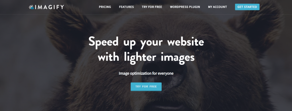 Capture d'écran du site Imagify 