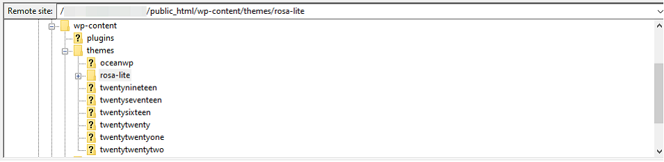 Capture d'écran de filezila 