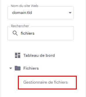 l'option Gestionnaire de fichiers dans hPanel
