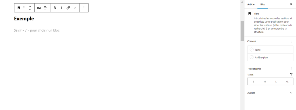 modifier titre éditeur gutenberg