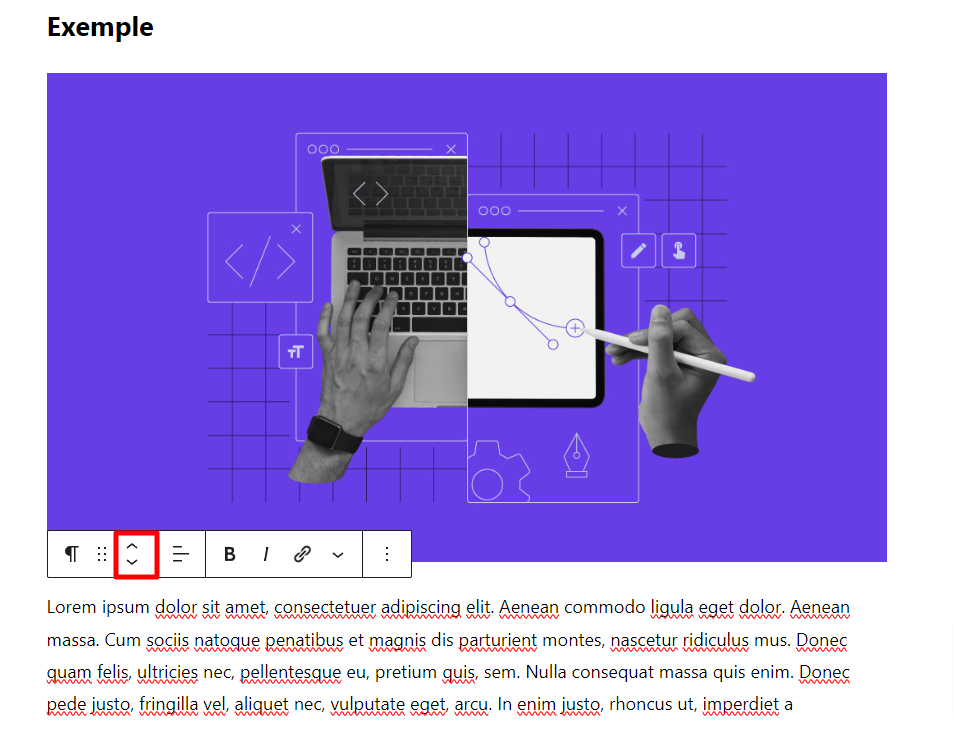bloc gutenberg déplacé