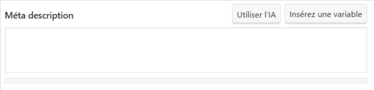 Zone de méta-description pour modifier et éditer votre méta-description