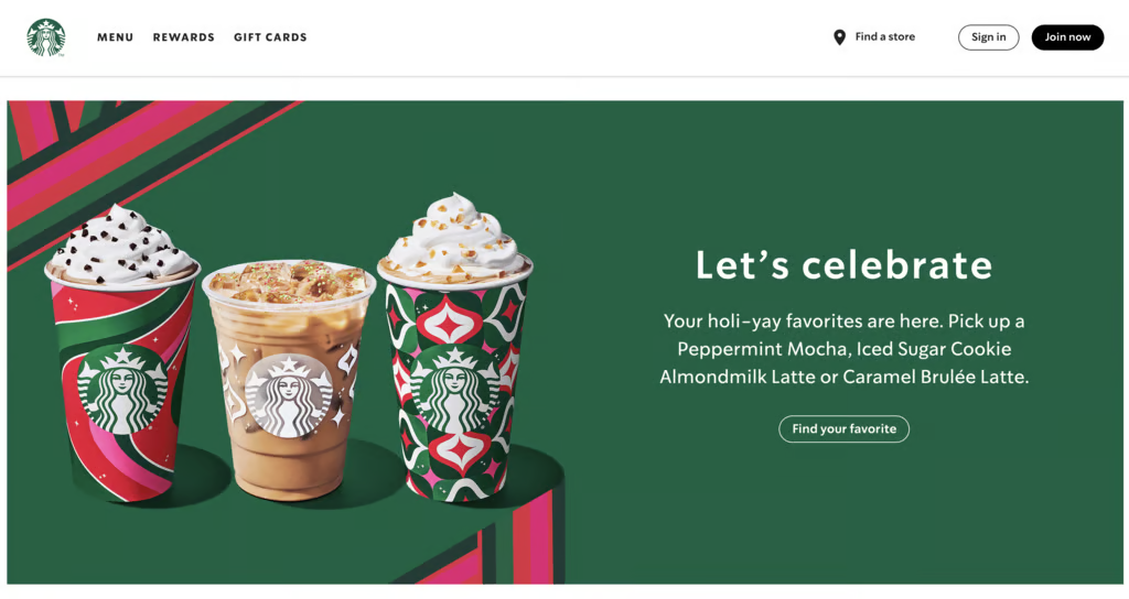 Page de Starbucks