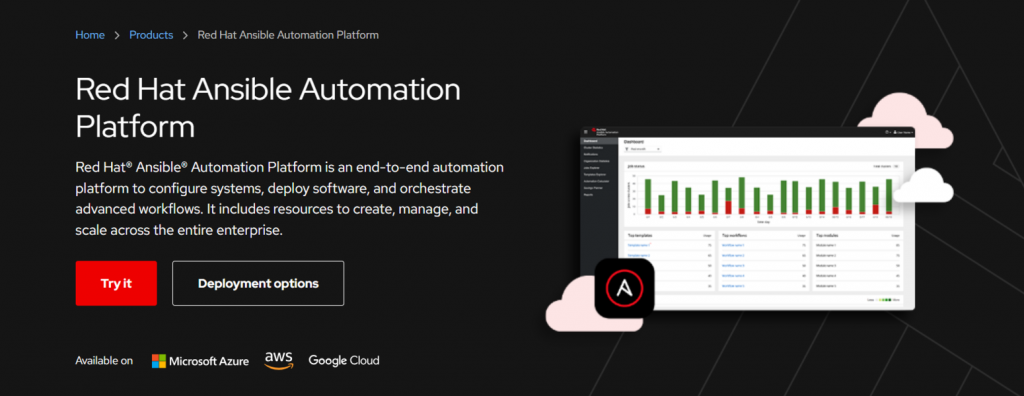 Page d’accueil officielle d’Ansible