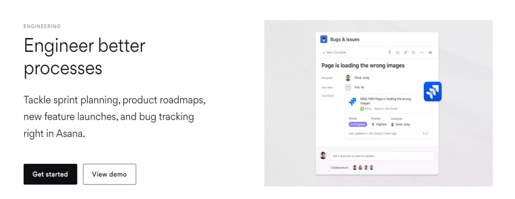 Page d’accueil officielle d’Asana