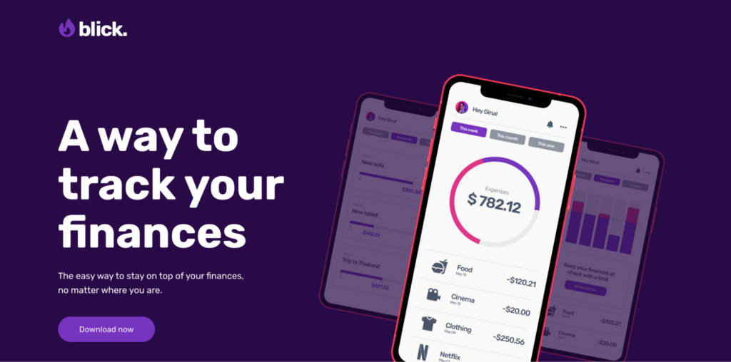 Blick – modèle de page de destination du Créateur de sites internet de Hostinger