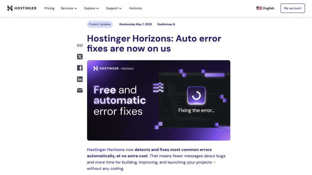 Exemple d’article de blog de Hostinger