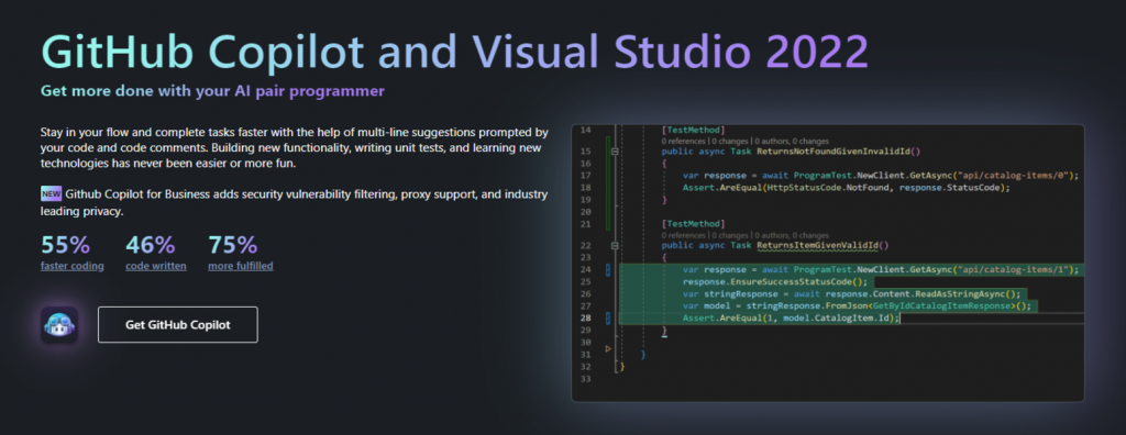 Page d’accueil officielle de Microsoft Visual Studio