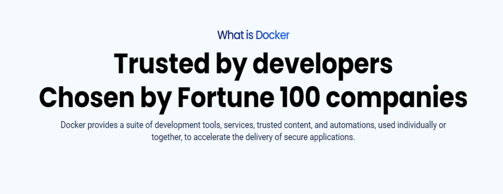 Page d’accueil officielle de Docker