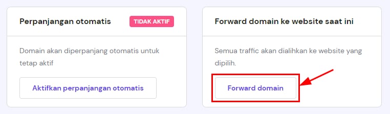 Redirect domain dari Hostinger hPanel