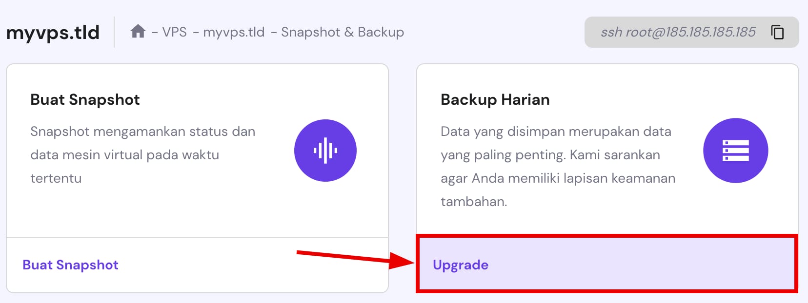 Meningkatkan fitur pencadangan