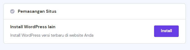 Bagian Penginstalan Situs di WordPress → Pratinjau → Dashboard