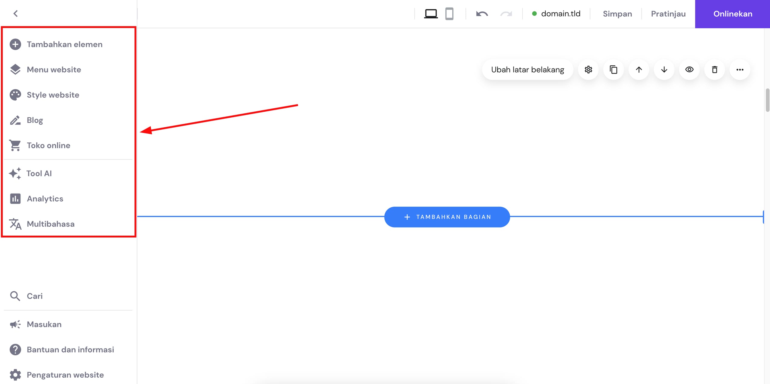 Alat pembuat situs web