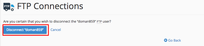 cpanel disconnect ftp confirmation