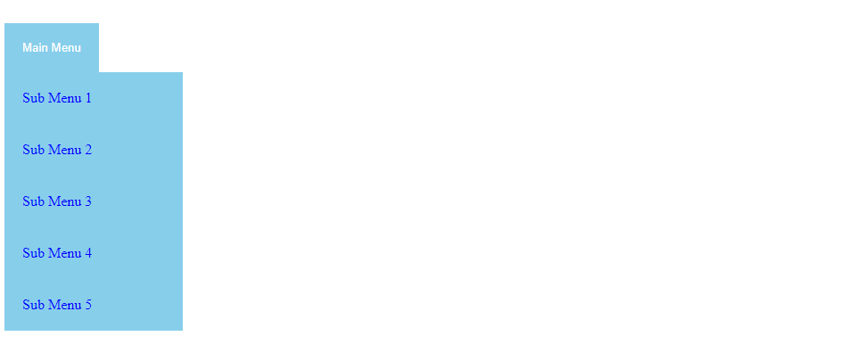 Tampilan akhir menu dropdown CSS